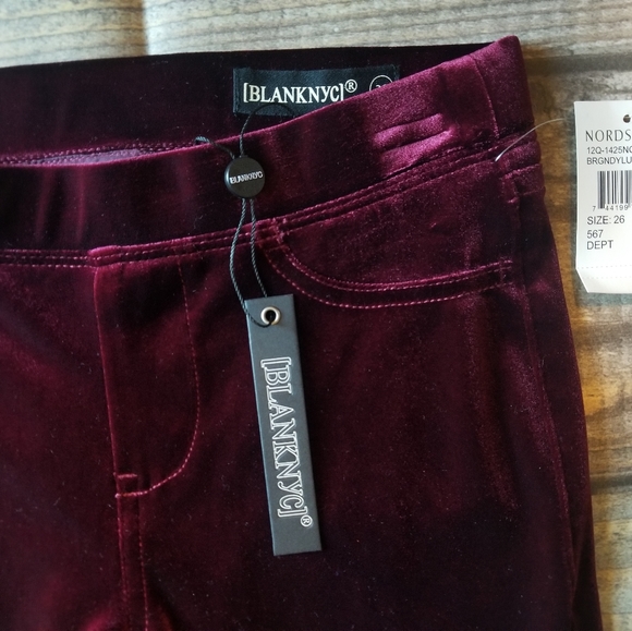 New with tag Burgundy Velour Bell Bottom pants - Picture 4 of 4